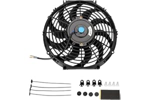 Twilight Garage High Performance 12" inch 12V 80W Universal Slim Electric Cooling Radiator Fan Push Pull with Mounting Kit - 