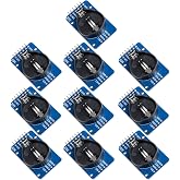 hiBCTR 10-Pack DS3231 RTC Module, I2C, with AT24C32 EEPROM | 2ppm accuracy at 0-40C, 32K storage, programmable square-wave output, for Arduino, Raspberry Pi
