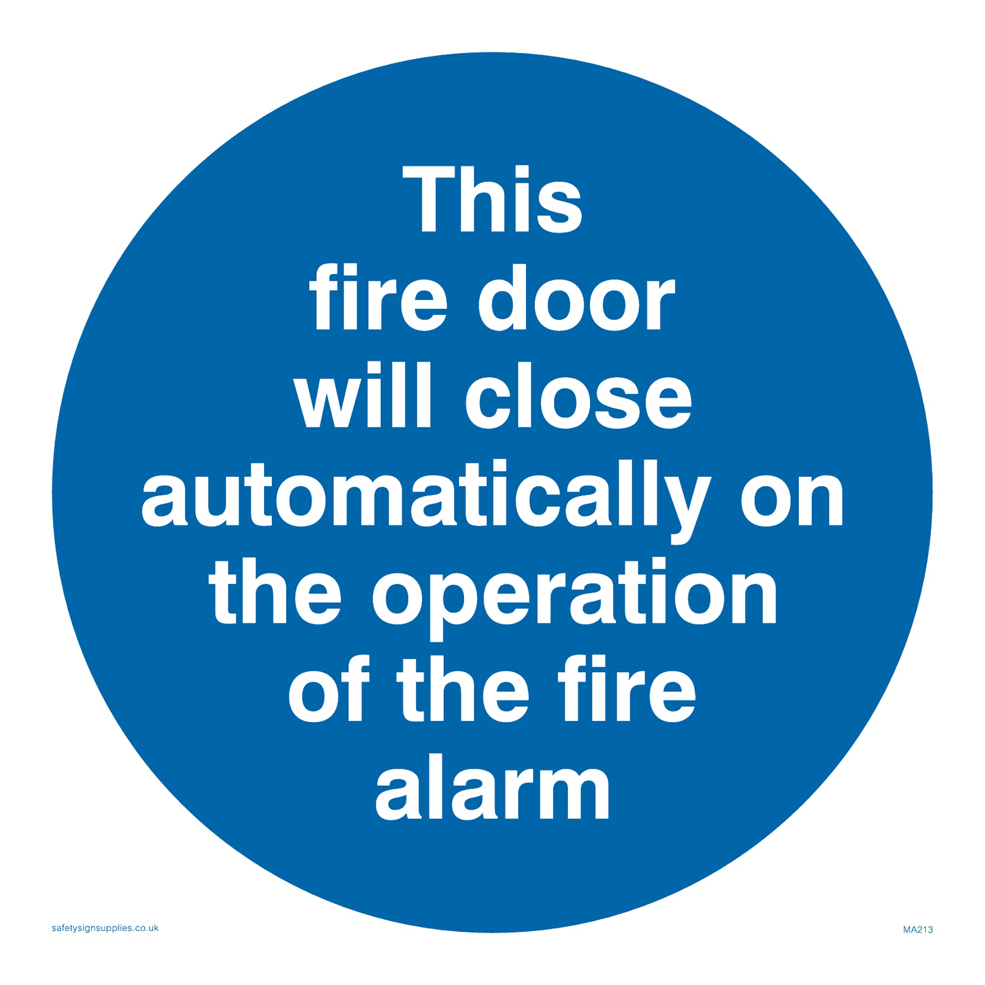 Pack of five - Fire Door Closes Automatically Sign - 150x150mm - S15