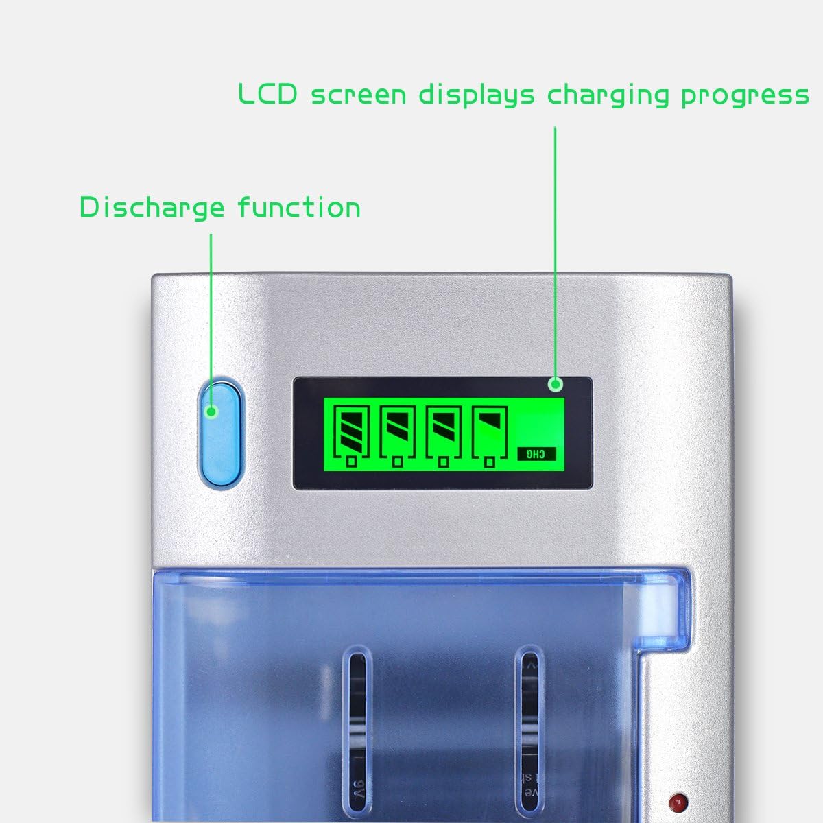 BONAI LCD Universal Battery Charger for AA, AAA, C, D, 9V Ni-MH Ni-CD Rechargeable Batteries with Discharge Function: Home Audio & Theater