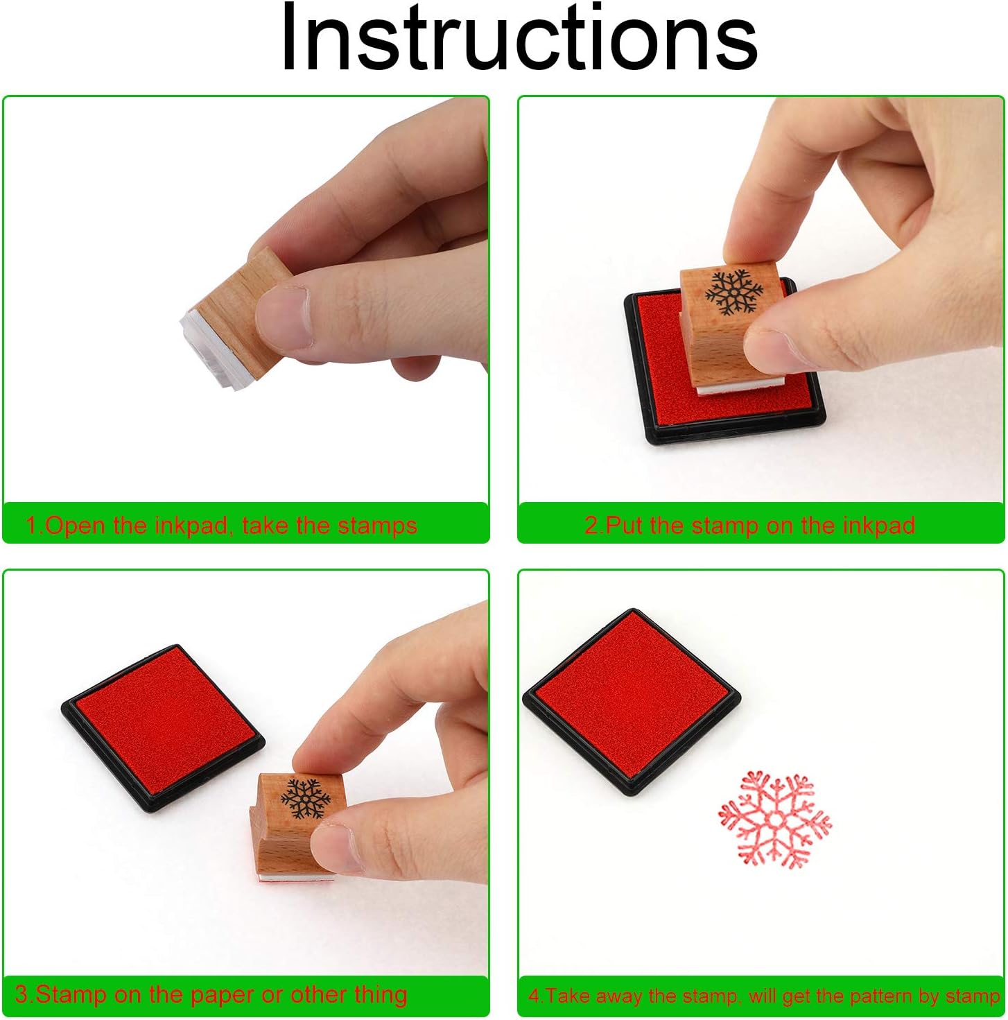 HOWAF 24pcs Wooden Christmas Stamps with Ink Pad for Kids Crafting Painting Card Making Christmas Stamp for Children DIY Scrapbooks Wrapping Paper Christmas Party Bag Fillers Favour Supplies Gift - Image 5