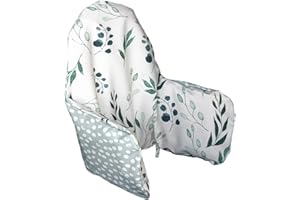 LITTLE BLOOM CO Premium High Chair Cushion Cover | Compatible with IKEA High Chair Accessories for Antilop Highchair | Reversible | Soft, Durable, Parent & Baby Approved for Baby High Chair (Sage-Dot/Greenery)