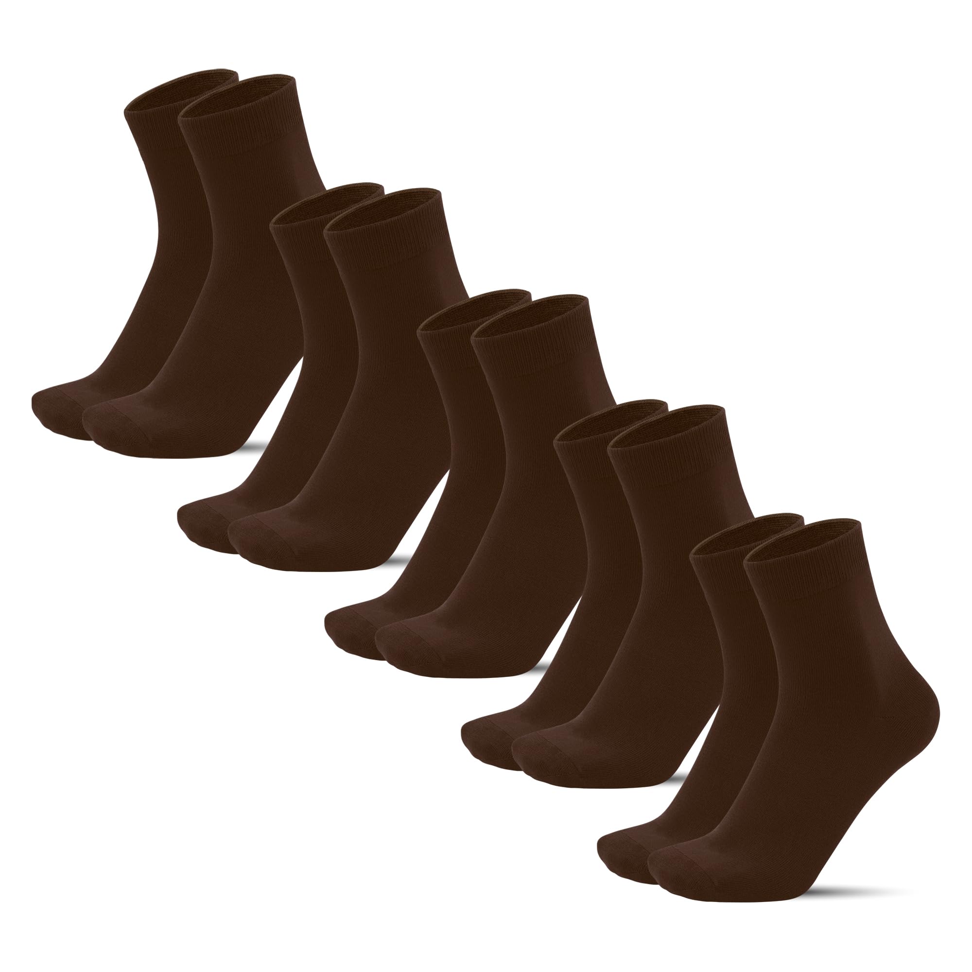 Photo 1 of Sakusock Mens Above Ankle Thin Cotton Quarter Crew Socks Classic Lightweight Moisture Wicking Work Socks 5 Pairs (US, Numeric, 11, 14, Regular, Regular, Brown)