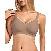 VQJ Women's Jelly Comfort Wireless Bra Full Coverage Push Up for All-Day Wear, No Underwire Everyday Bra with Light Support