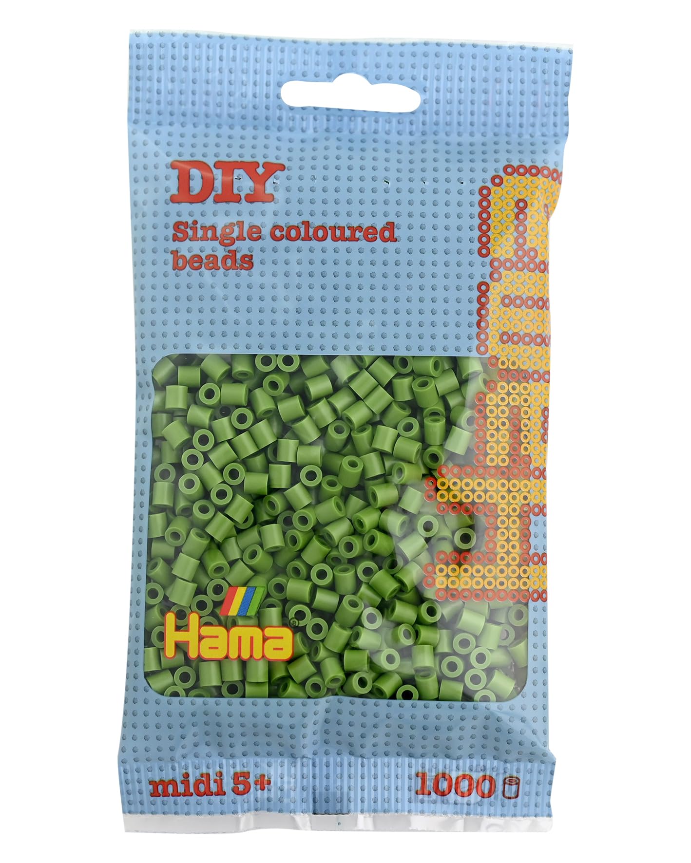 Hama Beads Bag | Approx. 1000 Midi Fuse Beads | Mosaic Decoration Arts & Craft for Creative Children Ages 5+ | Olive Green