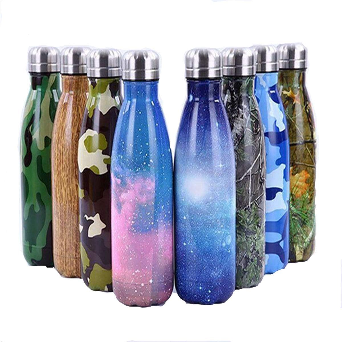500ML 18/8 Stainless Steel Vacuum Insulated Thermal Sport Chilly Water Bottle Double Wall Keeps Drinks Cold & Hot for 12 Hours