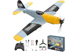 Toileum RC Plane, 3 Channel Remote Control Airplane, 6-axis Gyro Stabilizer BF-109 RTF RC Airplane with 2 Batteries, Easy to Fly for Beginners Adults and Kids