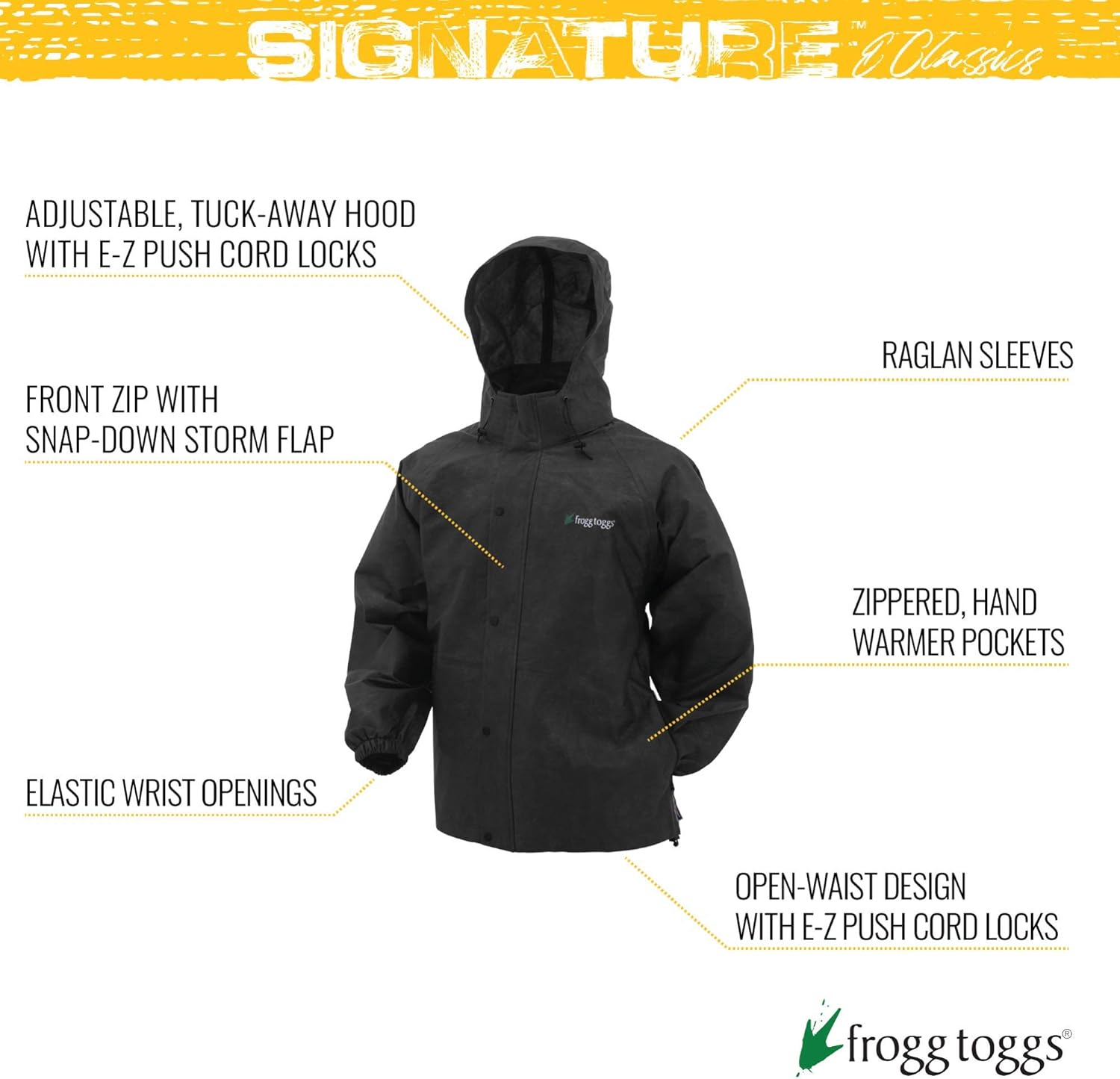 FROGG TOGGS Men's Classic Pro Action Waterproof Breathable Rain Jacket: Clothing