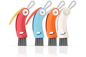 JICNUSK 3 in 1 Cup Lid Cleaning Brush 4 Pack - Multifunctional Cleaning Brush Set for Tight Spaces, Bottle Gaps & Travel Mugs | Portable Durable Cup Lid Cleaner Tools with 4 Assorted Colors (Home Kitchen Use)