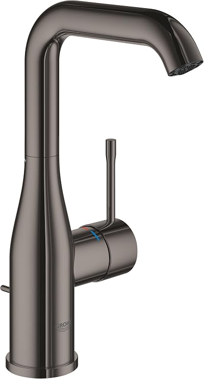 GROHE Essence Basin Mixer Tap L-Size High Spout Pop-Up Waste Graphite 32628A01