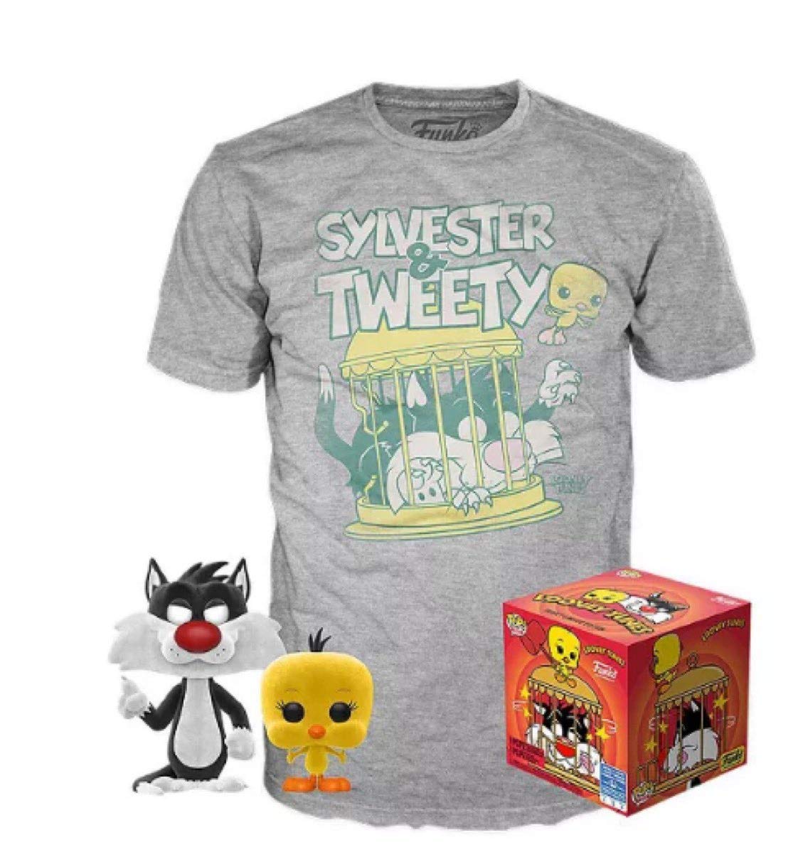 Looney Tunes SYLVESTRE and Tweety Flocked Exclusive Pop & Tee Figure Set