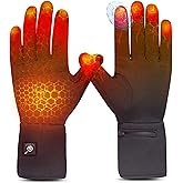Heated Glove Liners for Men & Women, Thin Flexible Rechargeable Electric Gloves with Long-Lasting Battery for Typing