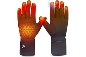 Heated Glove Liners for Men Women,Long-Lasting Anti-Freeze Battery,Flexible Ultrathin,Touchscreen Rechargeable Thin Electric 