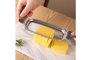 Premium Stainless Steel Cheese Cutter & Butter Slicer - Versatile Kitchen Tool for Effortless Cutting of Block Cheese & Butte