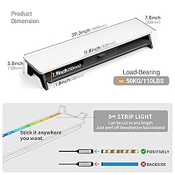 Dual Monitor Stand Riser,LED 2-Tier 39.3 Inch