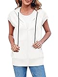 Fisoew Women's Sleeveless Zip Up Hoodies Casual