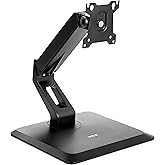 VIVO Premium Single 17 to 32 inch VESA Monitor and Touch Screen Desk Stand with Rotating Base, Freestanding Pneumatic Height 