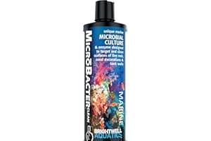 Brightwell Aquatics MicroBacter Clean - Microbial Culture & Enzyme Blend Fish Tank Cleaner - Cleans Live Rock Surfaces for Saltwater Fish Habitats - Aquarium Water Treatments, 8.45 fl oz