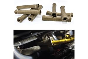 TUHOOMALL Spark Plug Protect Boot 1800 Degree Heat Shield Thermal Protection Insulator Sleeve Spark Plug Wire Boots 6 inch for Car Truck (Pack of 8) (Titanium)