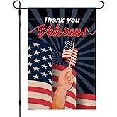 Thank You Veterans 12x18 Inch Burlap Flag Vietnam Veterans'Day Double Sided Garden Flag Patriotic Military Family Outdoor Fade Resistant
