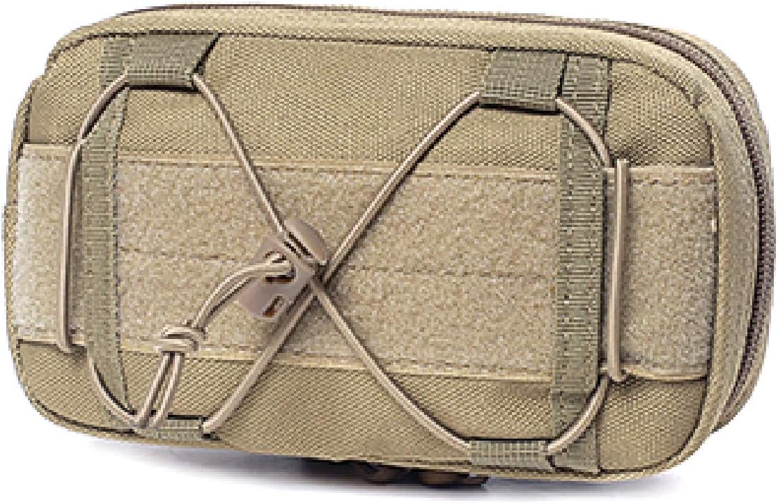 TRIWONDER Tactical Admin Molle Pouch - Military Molle Horizontal Belt EDC Utility Pouch (Khaki), 02 Khaki, 13 cm x 7.5 cm x 23.5 cm