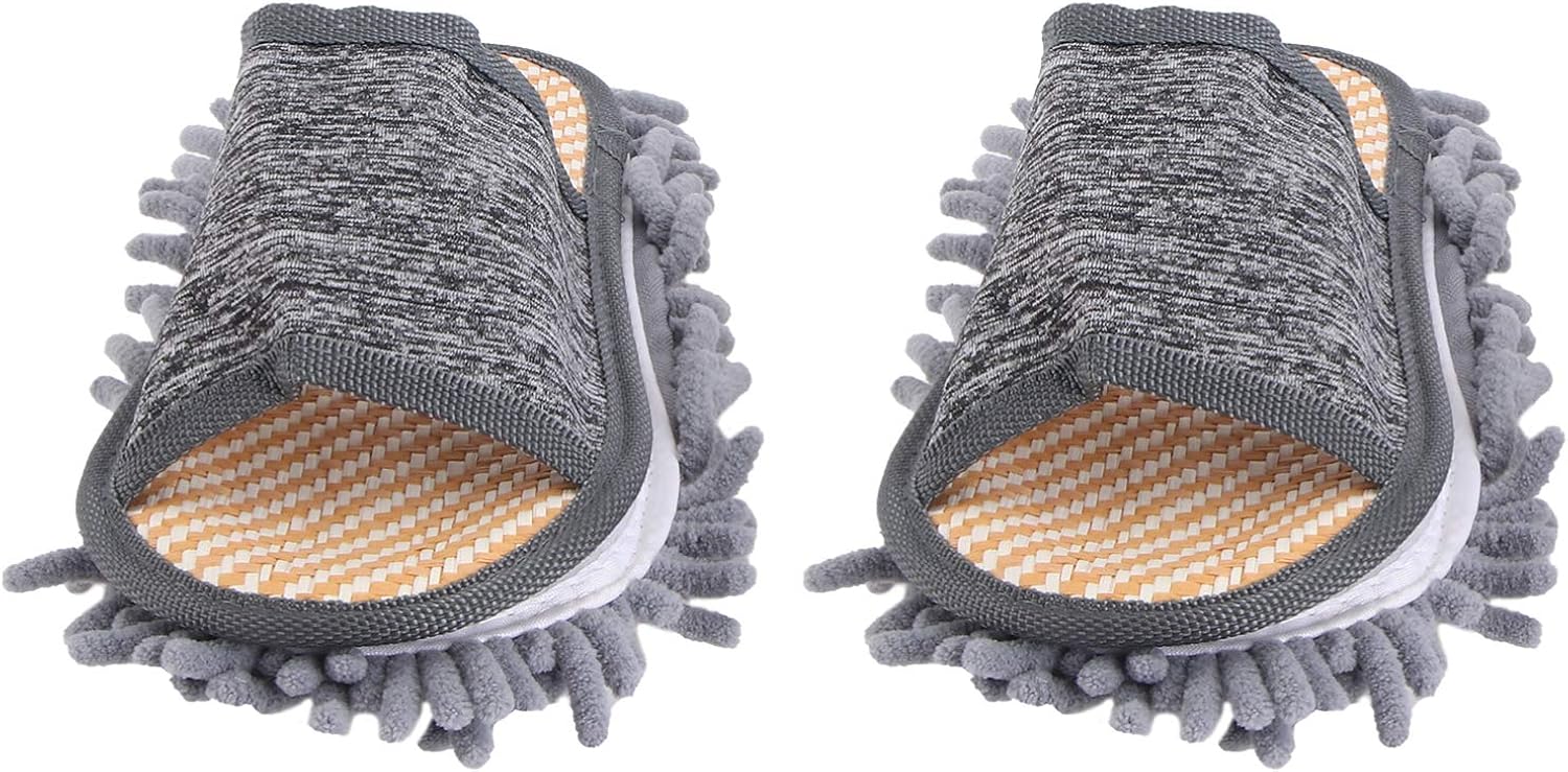 Holibanna 1 Pair Detachable Floor Cleaning Mop Floor Cleaning Slippers Summer Indoor Straw