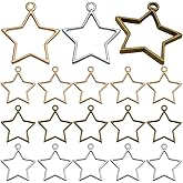 KMOSPAD Alloy Hollow Open Back Bezel Pendants Metal Blank Frame Hollow Charms Connectors For DIY Necklace Earrings Resin Crafts Jewelry Making