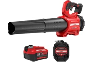 CRAFTSMAN Leaf Blower Cordless with Battery and Charger V20 RP, Up to 110 MPH Power, Handheld Electric Leaf Blower, Brushless Motor, Lightweight, 5.0Ah (CMCBL730P1)