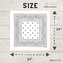 MDSTYLE 3 PCS 100% Cotton Bandana for Men & Women