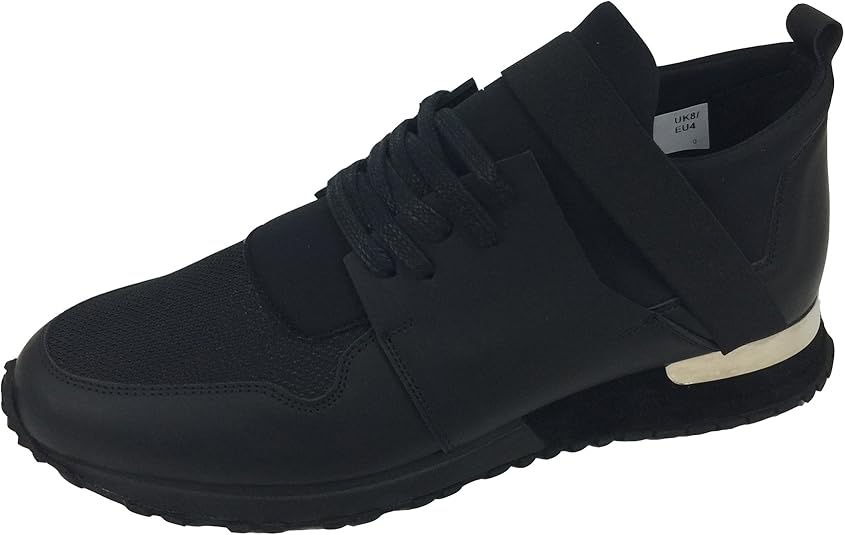 Mallet Mens Elast Lace Up Trainers in Midnight Black UK 10 Amazon.co