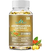 TheraSuva Superior Potency Ashwagandha 2100mg + Black Pepper Extract 8mg Supplement for Stress Relief & Immune Support, 2 Month Supply, 120 Softgels