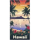 OHTMTHO Sunset Palms Hawaii Beach Towel Oversized 36"x72" Quick Dry Microfiber Towels Pool Accessories Cruise Essentials Vacation Gifts Summer Must Haves for Swimming Camping Travel