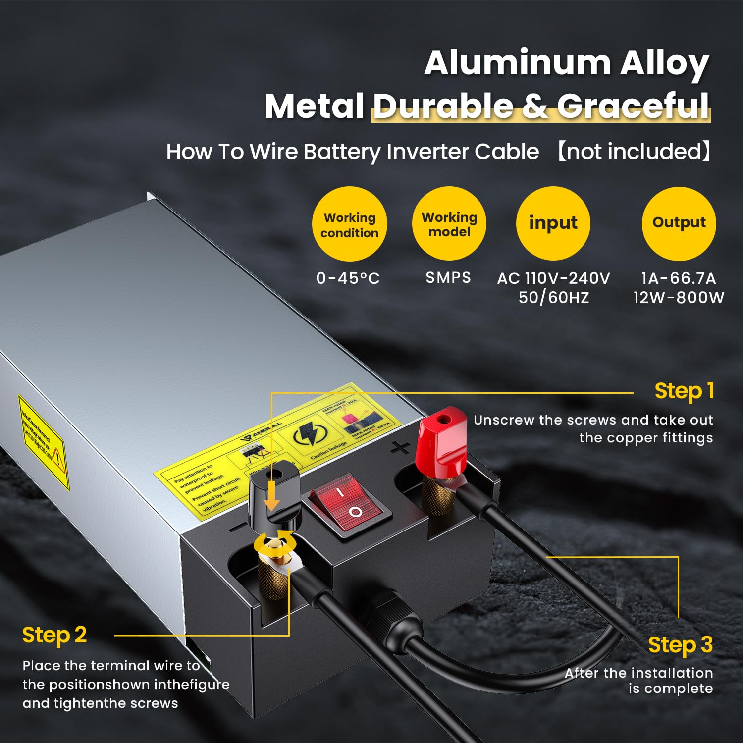 Anbull 800W SMPS 110V AC to 12V DC Converter Power Supply Adapter,110V to 12V Converter 800W Transformer