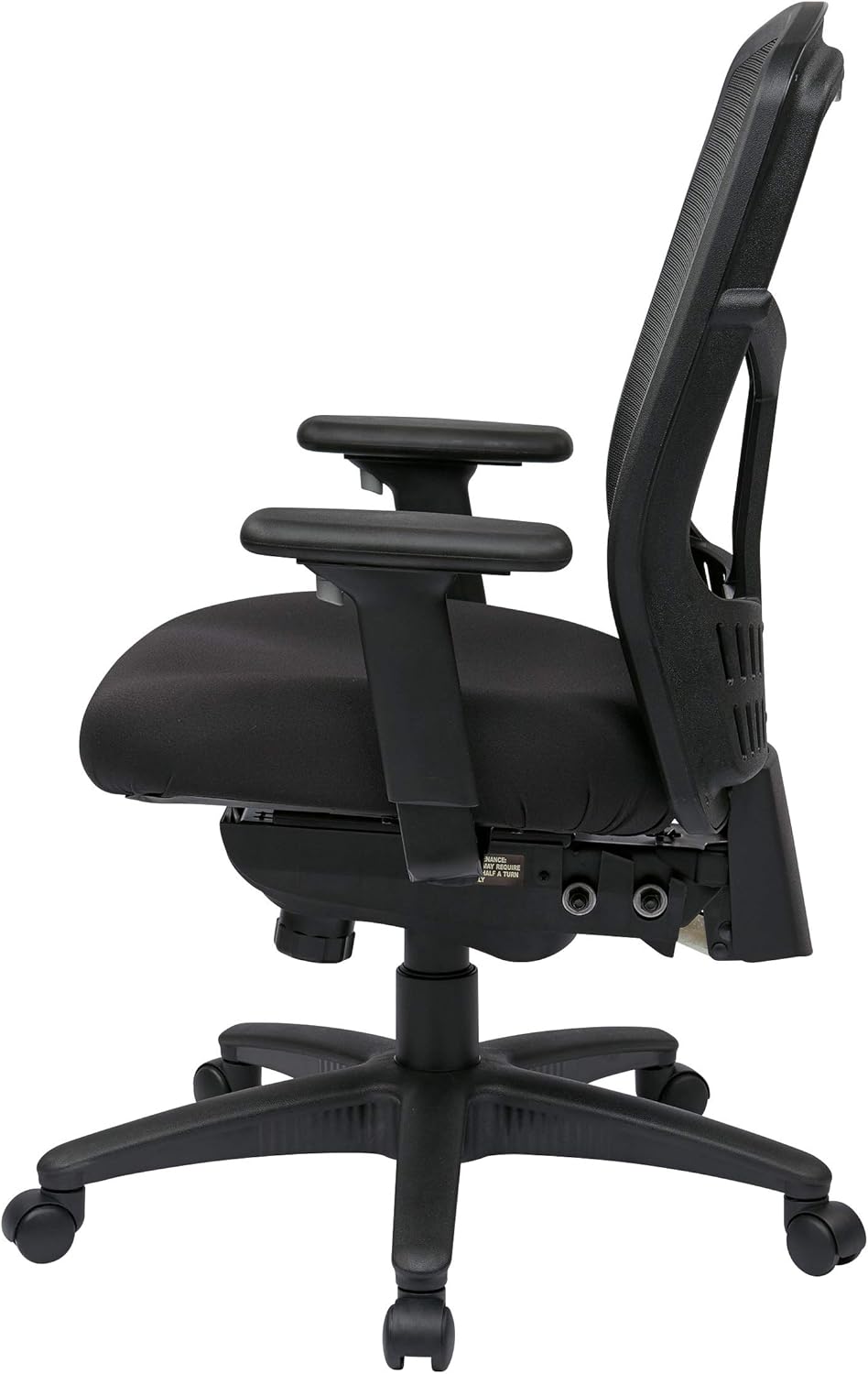 Office Star ProGrid High Back Managers Chair with Adjustable Arms, Multi-Function and Seat Slider (Black): Furniture & Decor