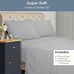 ROYALE LINENS - 4 Piece King Bed Sheet - Soft