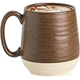 Hasense 20oz Coffee Mug, Ceramic Coffee Cup With Handle for Dad, Large Latte Cup for Tea, Coffee, Cocoa, Dishwasher and Microwave Safe, 1 PCS(Brown)