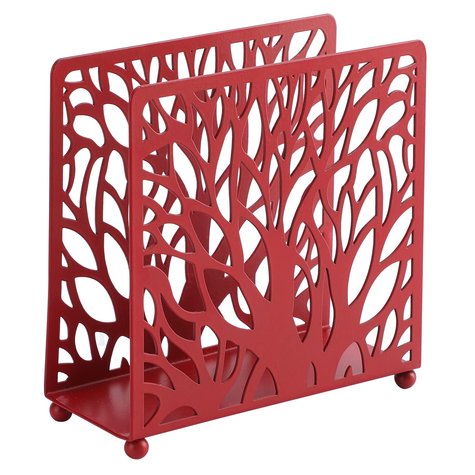 Photo 1 of Farmhouse Red Napkin Holder for Tabletop Decor and Kitchen, Metal Table Napkin Holder Stand for Home Restaurant Picnic Party