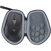 co2CREA Hard Case for Logitech Signature Comfort Plus M850 L Mouse, Black | Protective EVA Carrying Storage Bag with Shockproof Foam Cushion and Wrist Strap