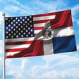 Usa American America Flag And Dominican Republic