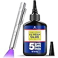 UV Resin Kit with Light, 60g UV Glue for Bonding & Curing in Seconds - Professional UV Flashlight for Jewelry UV Glue Adhesiv