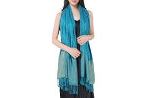 MUQU Women Pashmina Shawls and Wraps Scarf Soft Silky Reversible Paisley Scarves Shawl for Women