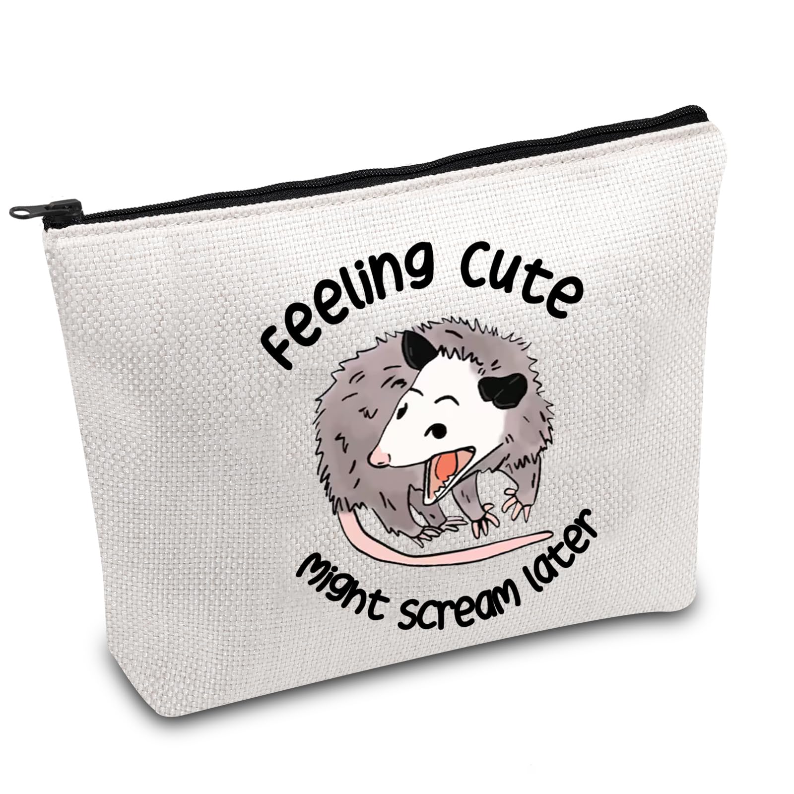 Possum Gift Opossum Lover Gift Feeling Cute Might Scream Later Opossum Makeup Bag Opossum Mom Gift Screaming Possum Gift (Scream Later UK)