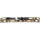 M&F Western Products Genuine Leather Hatband with Embroidered Aztec Pattern and Diamond Conchos, 27" x 3/8"