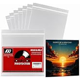 Resealable Record Outer Sleeves for 12" Vinyl Records Crystal Clear | 100 crystal clear no haze sleeves with resealable flap to protect album covers from dust scratches and wear