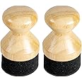 2 Pcs Cutting Board Oil Wood Wax Applicator, Food Grade Mineral Oil Beeswax Wood Conditioner Applicator for Round Wood Cutting Board, Butcher Blocks, Bamboo