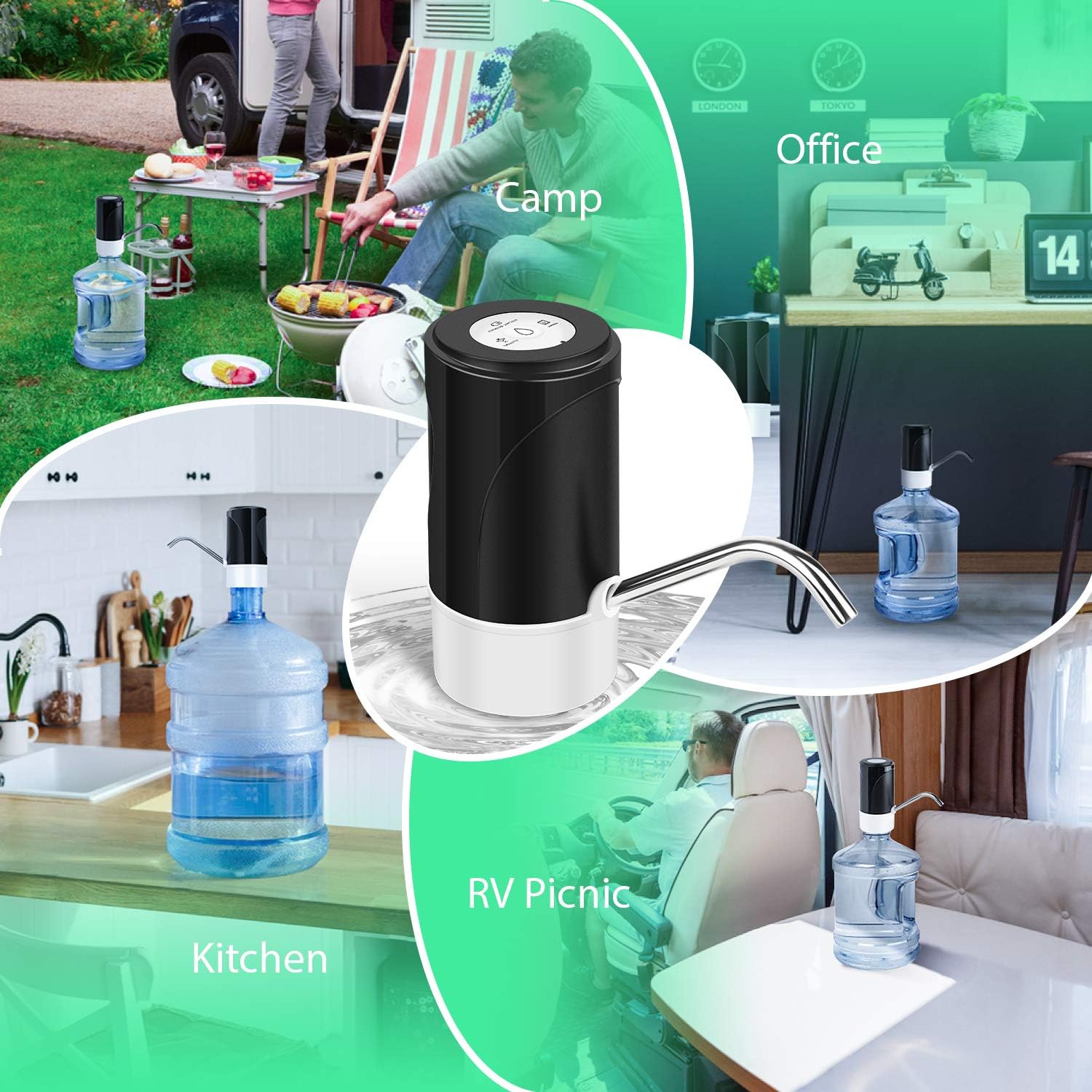 Bottle Water Dispenser Pump 5 Gallon Water Dispenser USB Charging Automatic Drinking Water Pump Portable Electric Bottle Water Pump For Universal 2-5 Gallon Bottle Home Office - - 