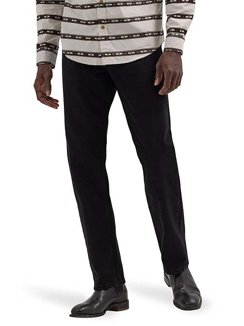 Wrangler Men's Free-to-Stretch Relaxed Fit Jean, Black, 34W x 29L