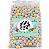 Mini Eggs Chocolate Candy, 2 Lbs Bulk, Candy Coated Milk Chocolate Eggs, Pastel Colored Chocolate Candy Balls, for Goodie Bag Stuffers and Snacking