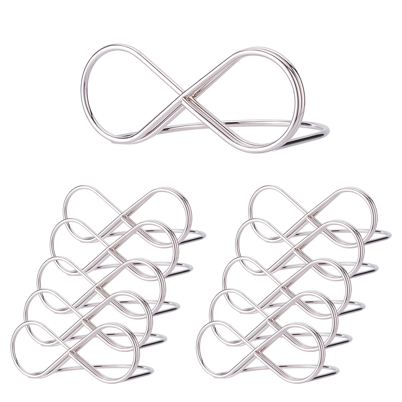 CHGCRAFT 10pcs Place Card Holders Knot Shaped Display Number Holder Stand Holders 8 Shaped Mini Holders for Wedding Party Restaurants Desk