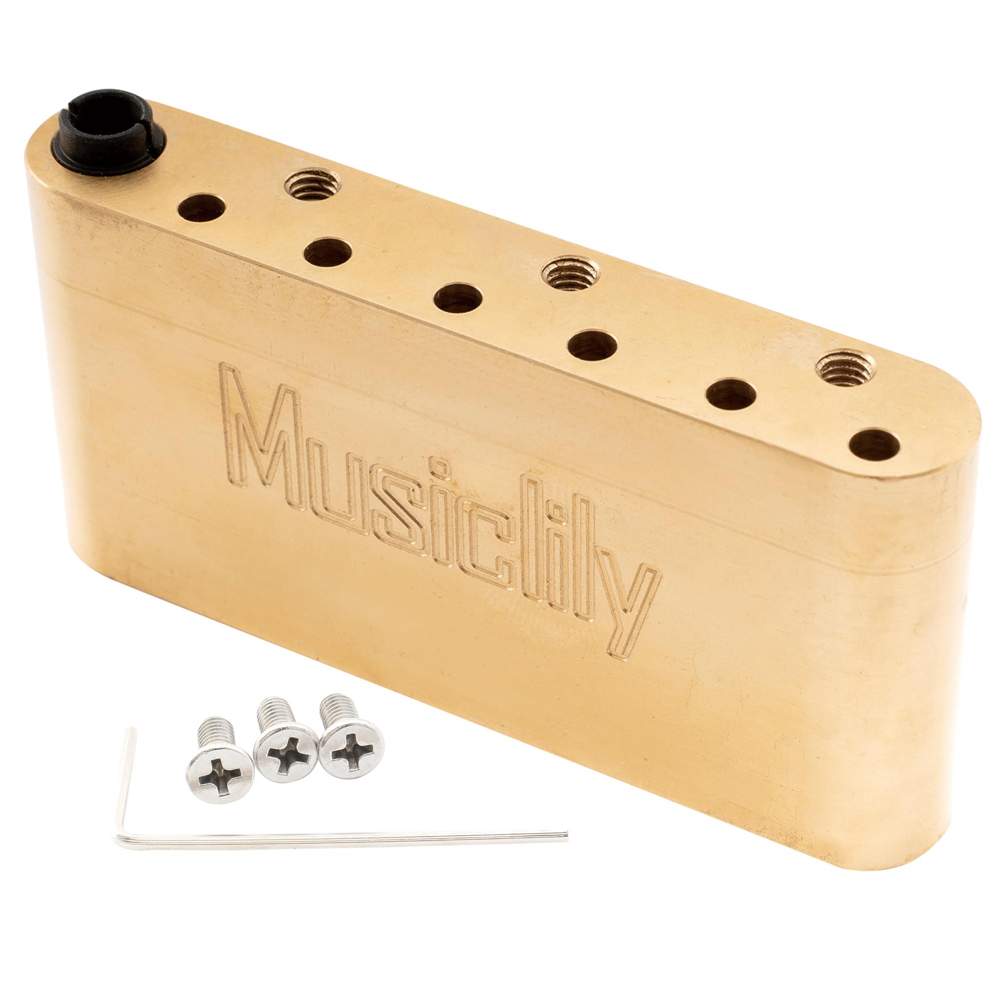 Musiclily Ultra 52.5mm String Spacing Full Brass 36mm Tremolo Block for Strat Style Electric Guitar Wilkinson M Series Bridge